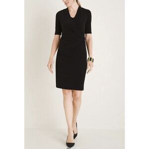 Chicos Drape Neck Dress - Size 2/ US 12-14- Black